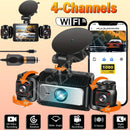 3/4 Channels 360° Car DashCam WIFI  Video Recorder 1080P Car DVR 3Lens Front left right Rear View camera Night Vision Black Box