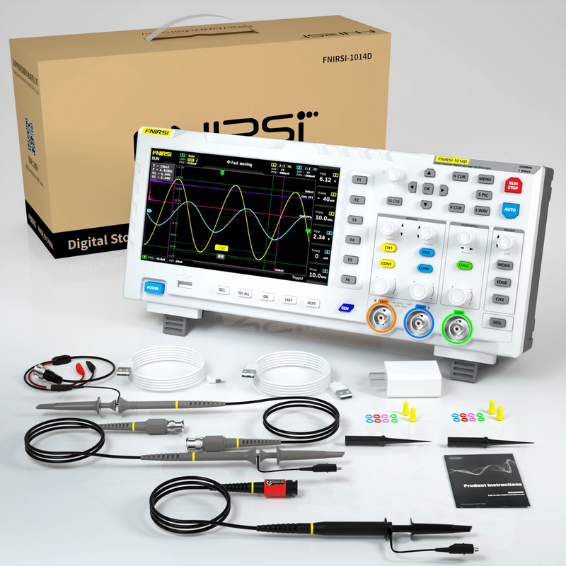 FNIRSI 1014D Digital Oscilloscope 2 In 1 Dual Channel output Signal producer 100MHz * 2 Ana-log Bandwidth 1GSA/s sanding spate