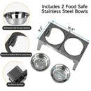 Lifting Adjustable Dog Feeder Bowls Stand  Double Stainless Steel Food Water Bowls Dry Wet Separation For Small Medium Large Dog