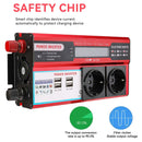 4000W 3000W Power inverter DC 12V to AC 220V transform with 4 USB EU pads Charging with LED display