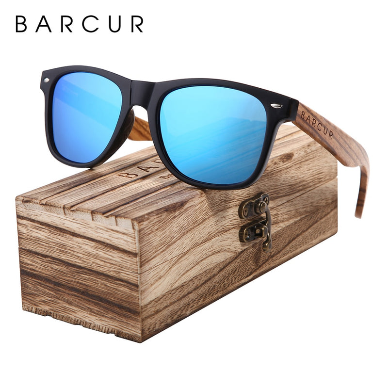 Sunglasses Polarized Zebra Wood Sunglasses Hand Made Vintage Wooden Frame Male Driving Sun Glasses Shades Gafas With Box