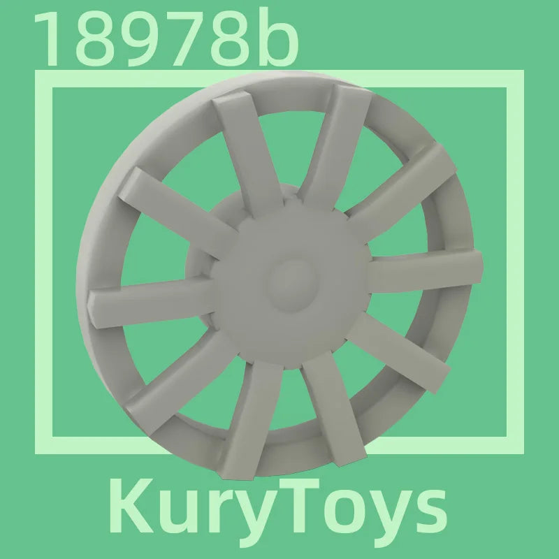 Kury Toys DIY MOC For 18978b 10pcs Building block parts For Wheel Cover 10 Spoke - for Wheel 18976