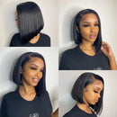 200denstiy Straight Short Bob 13x4 Hd Lace Frontal Human Hair Wigs 5x5 Transparent Lace Glueless Closure Wig Brazilian For Women