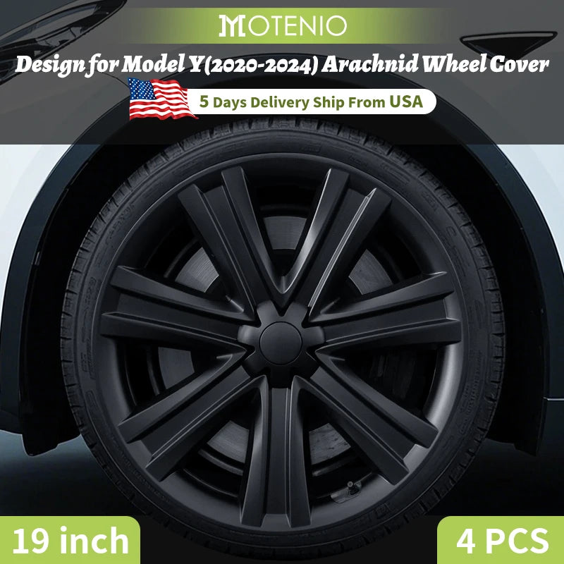 4PCS Hubcap Design for Tesla Model S（2022-2024）/Model Y （2020-2024）19 Inch Wheel Cover Performance Full Rim Hub Cover Accessorie