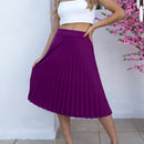 Women's Fashion Pleated Evangelica Elegant High Waist Midi Skirt With Lining Same Skirt Fabric