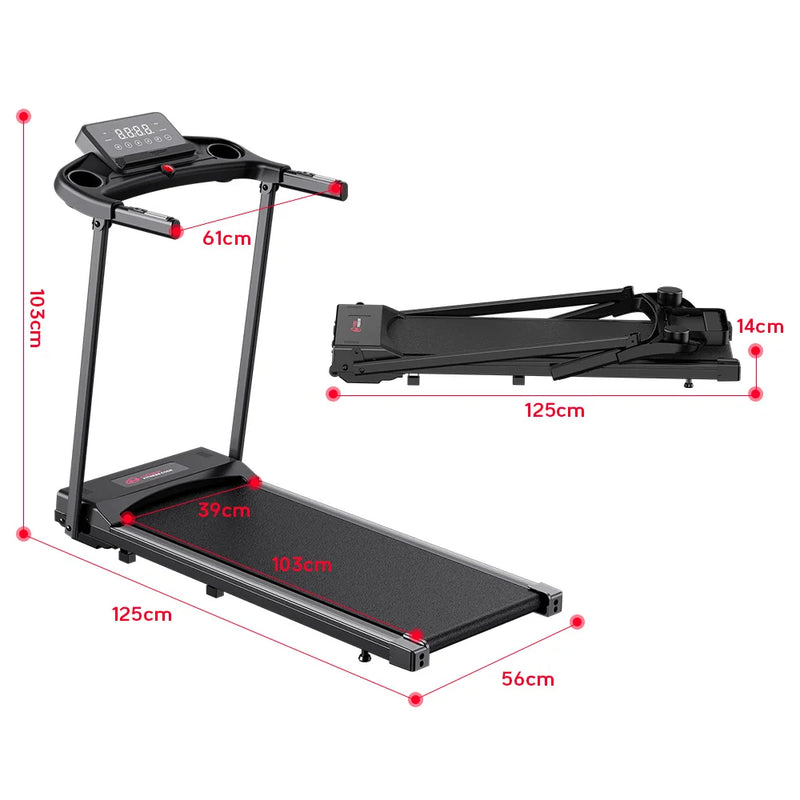 Electric Treadmill Compact Folding Treadmill for Home up to 12 km/h with LED Display App and Tablet Holder for Home Office