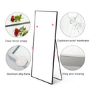 150x40cm Full Length Mirror, HD Large Standing Mirror with Black Metal Frame, Wall Mirror for Living Room or Dressing Room