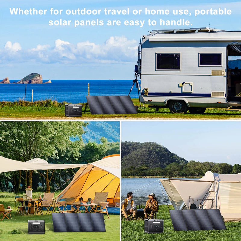 SOLARPLAY 200W 18V Solar Panel Kit Foldable Solar Panel Outdoor Rechargeable Solar Charger For Portable Camping Power Station