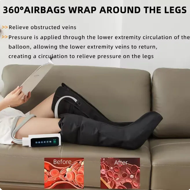 jinKairui Air Pressure Leg Massager Foot Massage Kneading Squeeze Calf Deep Relaxation with Remote Control