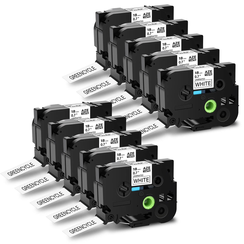 1PK-10PK Label 18mm Black on White Ribbon Replacement for Brother TZ 241 TZE 241 Label Tape for Brother P-touch Labeling Machine