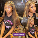 YKB 36 Inch Bone Straight Highlight HD Lace Front Human Hair 427 Ombre 13x6 Frontal Wig 13x4 Honey Blonde Colored Wigs For Women
