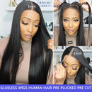 Wear And GoGlueless Wig Human Hair Ready To Wear 5x5 Pre-Cut Lace Glueless Wigs Straight Lace Front Human Hair Wig For Women