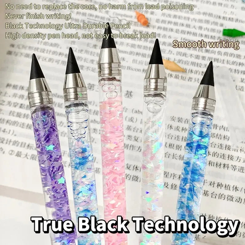 1Pc Unlimited Writing Pencil No Ink Wind Flow Sand Pen Black Technology Without Sharpening Pencils Painting Supplies Stationery