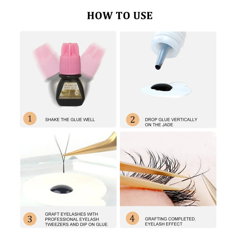 Lashes Adhesive 5g Eyelash Extension Glue Strong Adhesive 0.5-1s HS 15 Envy Eyelash Glue With Eyelash Extension Glue