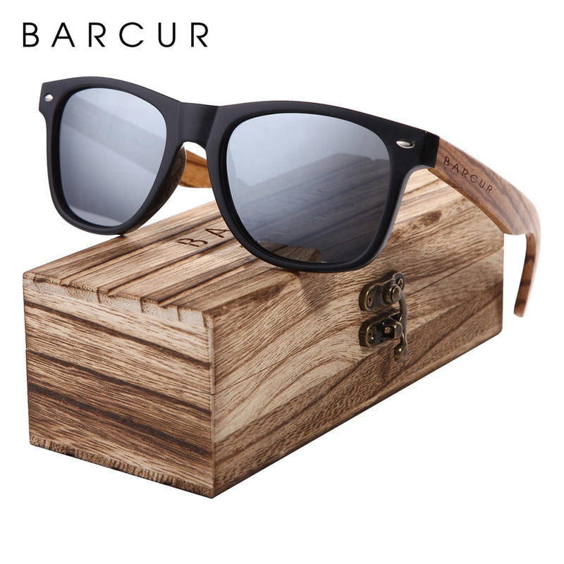 Sunglasses Polarized Zebra Wood Sunglasses Hand Made Vintage Wooden Frame Male Driving Sun Glasses Shades Gafas With Box