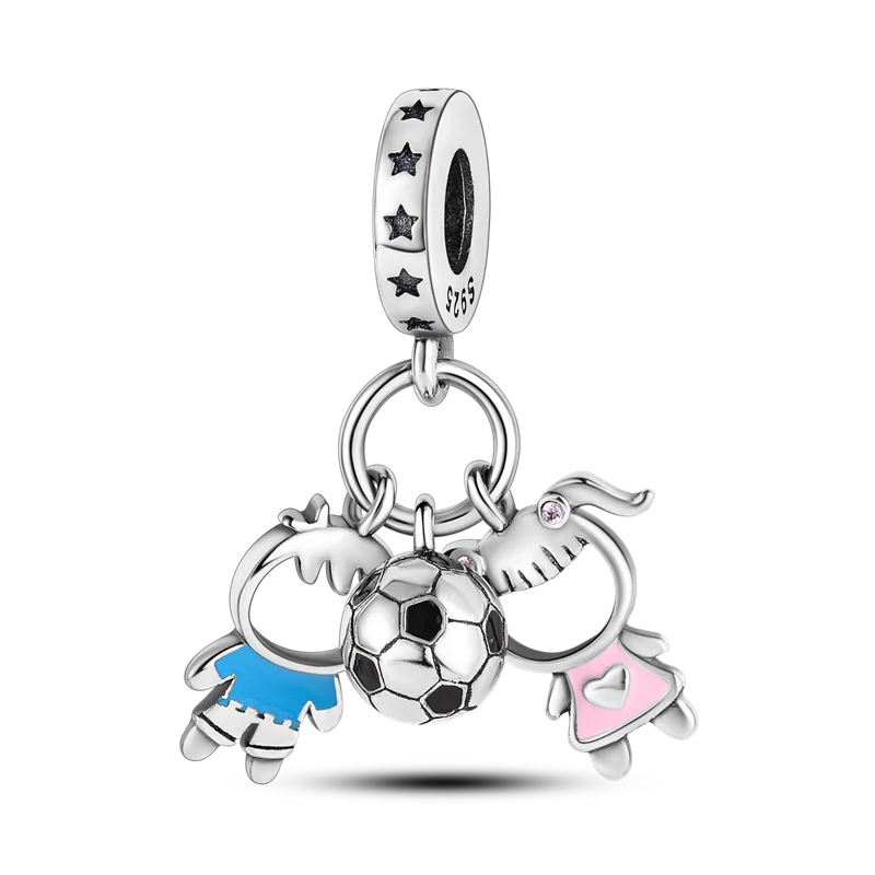 2024 Expect Amazing Carnival Charms Bead 925 Sterling Silver Play Football Dangle Fit Bangle Bracelet Necklace DIY Jewelry