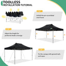 Gazebo 3x4.5m Waterproof Stable Outdoor Foldable Garden Gazebo without sidewall, for Party Tent, UV Protection 50+