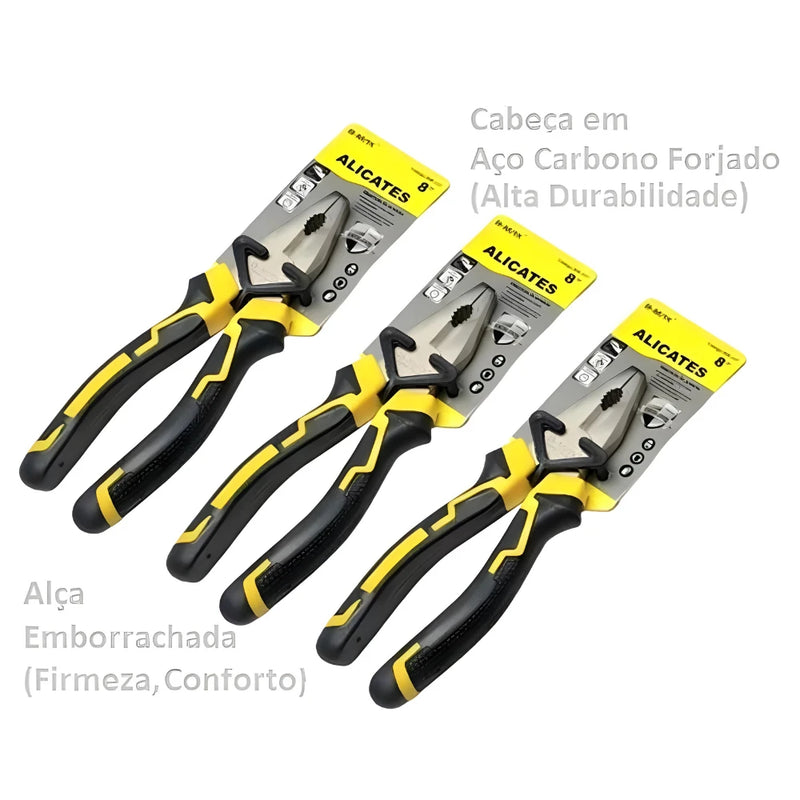 Alicate Universal Profissional Aço Carbono Emborrachado Uso Geral
