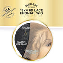 Sensationnel Unprocessed Virgin Human Hair 13X4 HD Lace Frontal Wig Glueless 13A Bohemian20"&28" - Long Curly Style, Tangle Free