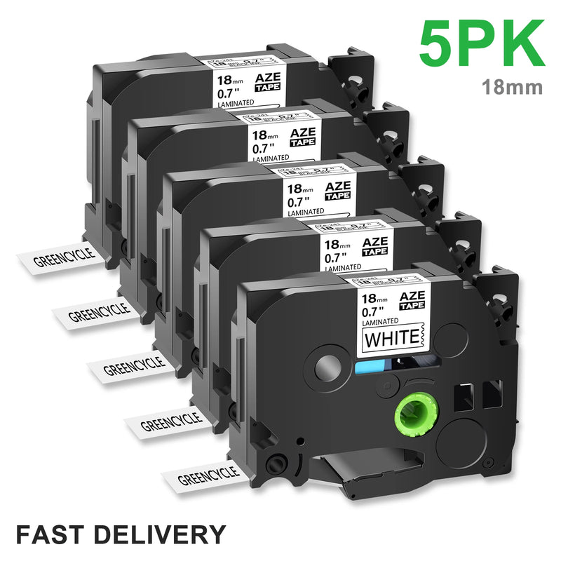 1PK-10PK Label 18mm Black on White Ribbon Replacement for Brother TZ 241 TZE 241 Label Tape for Brother P-touch Labeling Machine