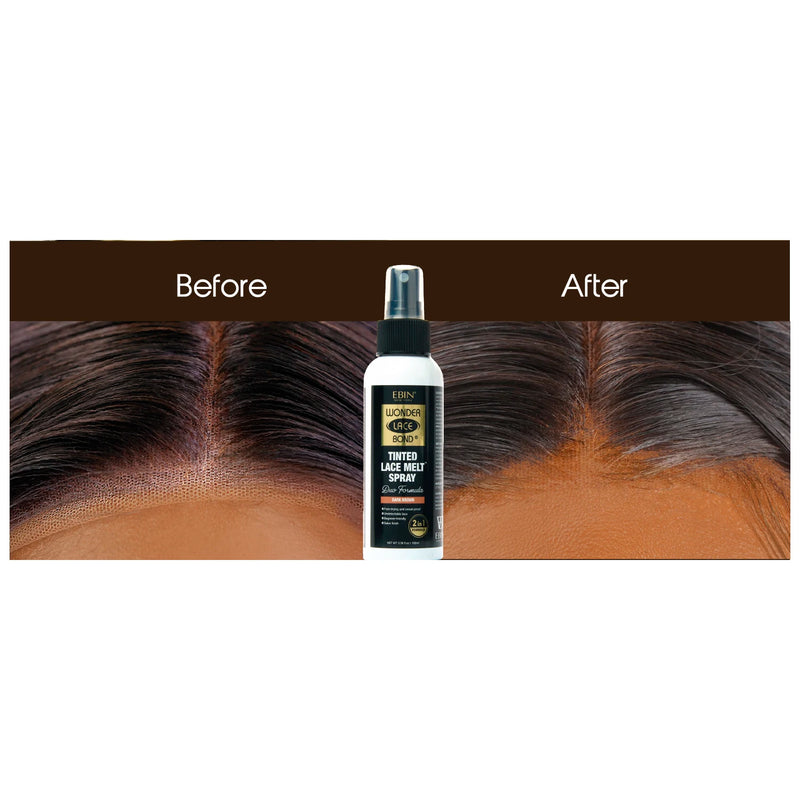 Ebin New York Wonder Lace Bond Tinted Lace Melt Spray 3.38oz/ 100ml - Strong Hold, Natural Tint, Perfect for Invisible Lace