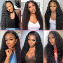 Deep Wave Human Hair Wigs Glueless Wig  Water Wave Wig Pre-Cut Lace 5x5Wear And Go Glueless Wigs Lace Front Human Hair Wig