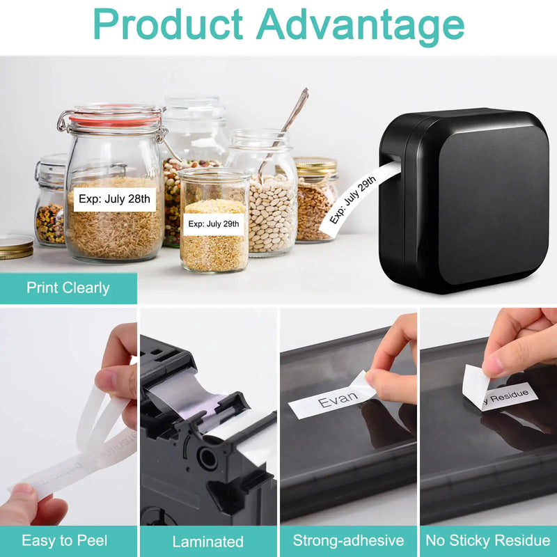 1PK-10PK Label 18mm Black on White Ribbon Replacement for Brother TZ 241 TZE 241 Label Tape for Brother P-touch Labeling Machine