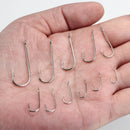 FTK Round Nickel Big Ringed Sea Hook 10#-20# 100Pcs/Box BENT SEA Hooks From Norway for Jigging Carp Fishhook Fishing Tackle 2335