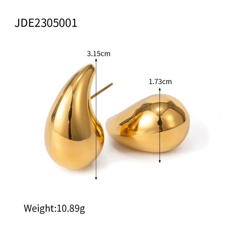 Stainless Steel Veneta Tear Drop Earrings Dupe Large Chunky Gold Hoop Earrings For Women Tear Drop Earrings Waterproof Jewelry