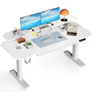 COMHOMA Height Adjustable desk Electric Drawer Monitor stand 3 Height Tablet stand White