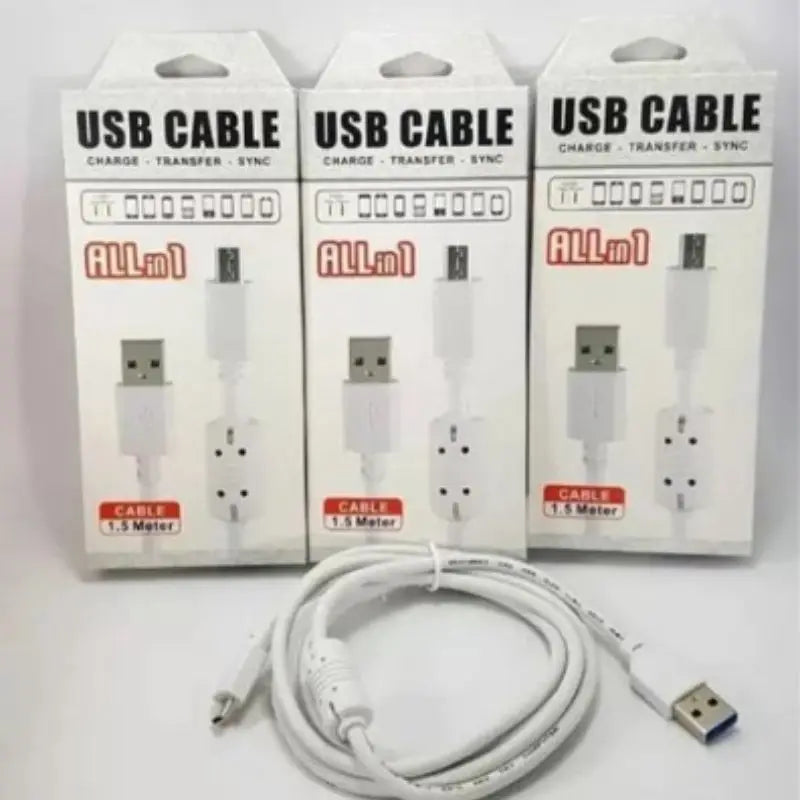 Cabo para carregar USB - V8 MICRO, Tipo C 1.5m dados E carga Com Filtro Reforçado All In 1