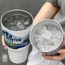 Magic Mountain 990ml Stainless Steel Double Layer Thermal Cup With Straw