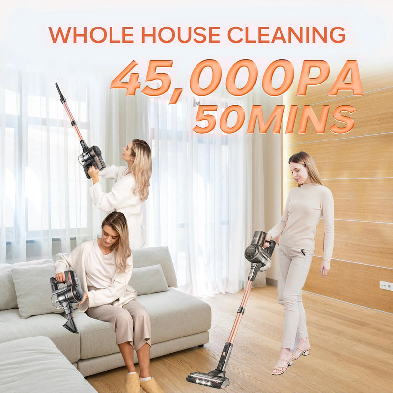 Inse S7P cordless vacuum cleaner 45KPa dust cup 1,3 L removable battery for animal hair Carpet hard floors