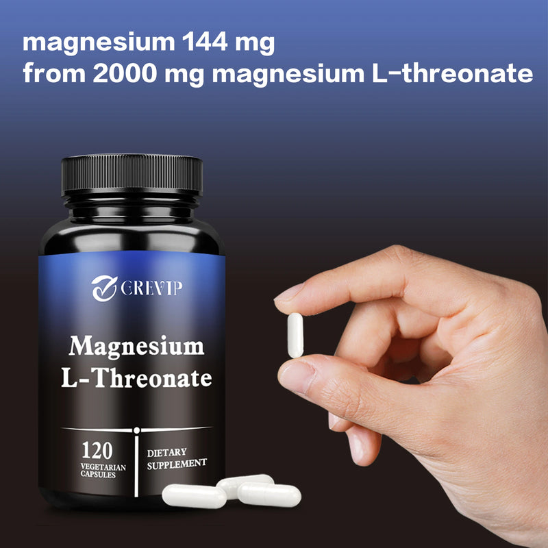 Magnesium L-Threonate Supplement - Promotes Brain Health, Memory, Concentration and Cognition - 120 Capsules