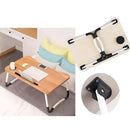Portable Wooden Folding Table For Bed Study Notebook Multifunction Snacks