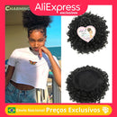 Aplique Coque Cacheado Afro Puff Rabo de Cavalo do Cordão Para Cabelo Encaracolado Rosquinha Chignon Uso Diário 20cm 65g