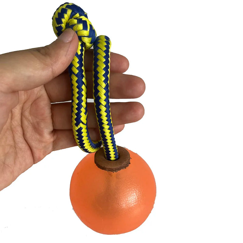 Dog Training Magnetic Ball, Orange/Blue Soft Ball with Rope