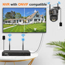 4K 8MP WIFI IP Camera Outdoor Dual Lens Security Camera 4MP Ai Human Detection Security Protection Waterproof Camera PTZ iCsee