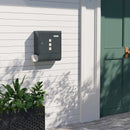 Modern Letterbox Anthracite Postbox with Newspaper Holder Transparent Window Name Tag Lockable Wall Mailbox with 2 Keys
