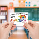 50 pcs, ‘You're Awesome’ Rainbow Encouragement Cards, Motivational Cards, Thank You Cards for Students, Teachers, and Staff