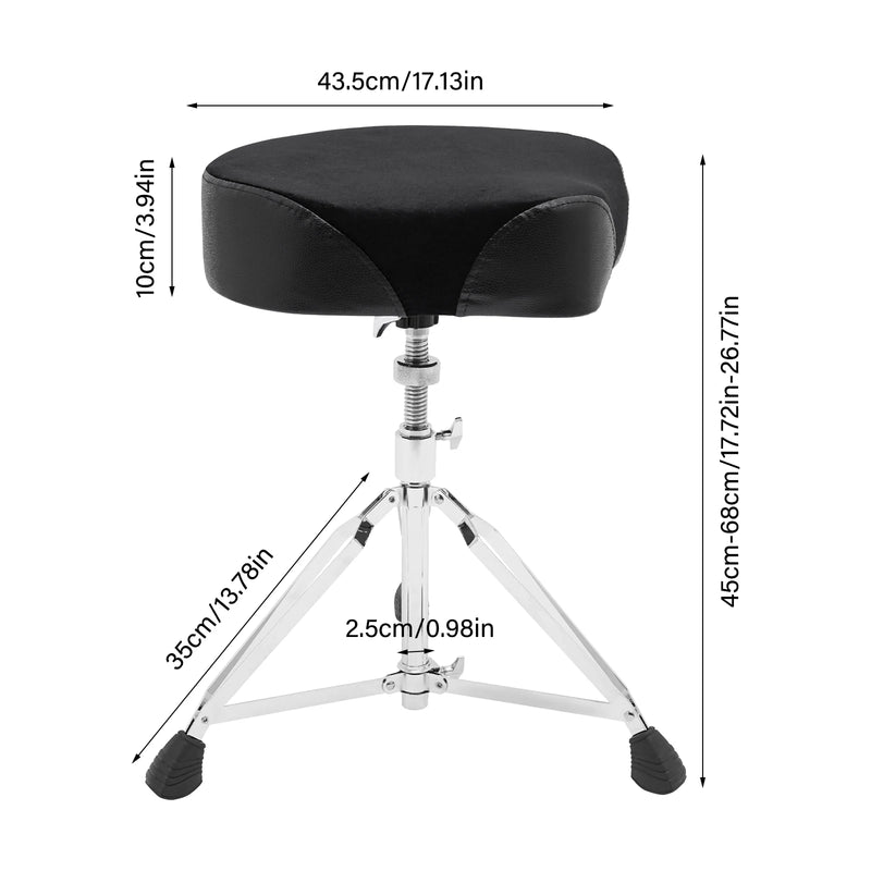 Adjustable Drum Stool, Drum Chair Seat, Padded Drum Seat Adjustable Height Foldable & Portable for Music Classrooms, Hair Salons