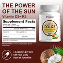 Vitamin D3 and K2 Softgels - Promote Calcium Absorption, Bone and Joint Health, and Improve Immunity - 300 Capsules