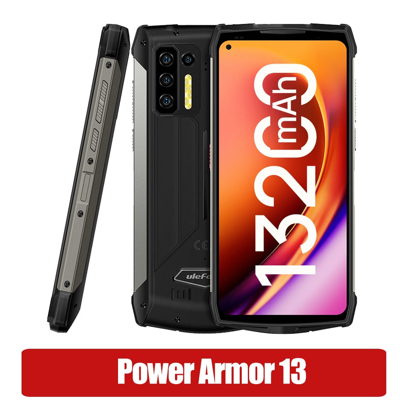 Ulefone Power Armor 13 13200mAh Rugged Phone 256GB Android 12 Waterproof Smartphone 6.81” 2.4G/5G WLAN Mobile Phones NFC Global