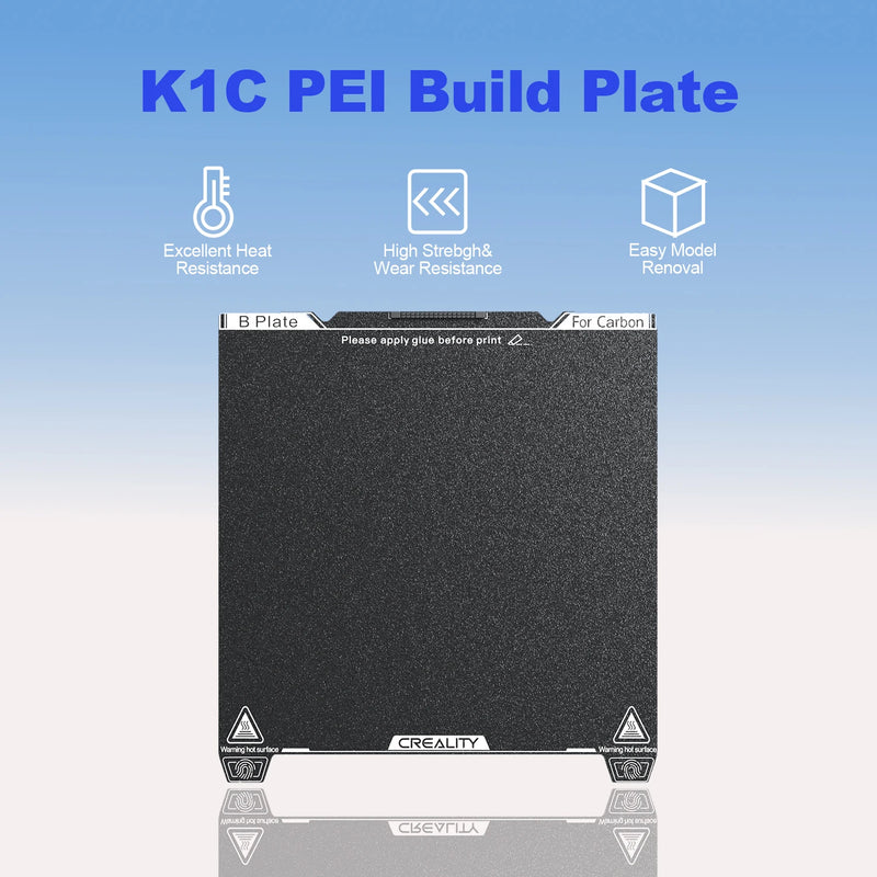 Creality K1C,K1 Max PEI Build Plate,Without Soft Magnetic ,Magnetic Spring Steel Print Bed for K1C,K1 Max 3D Printer