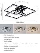 LED Ceiling Light, 40W Modern Square Dimmable Ceiling Lamp with Remote Control for Living Room Dining Room Bedroom