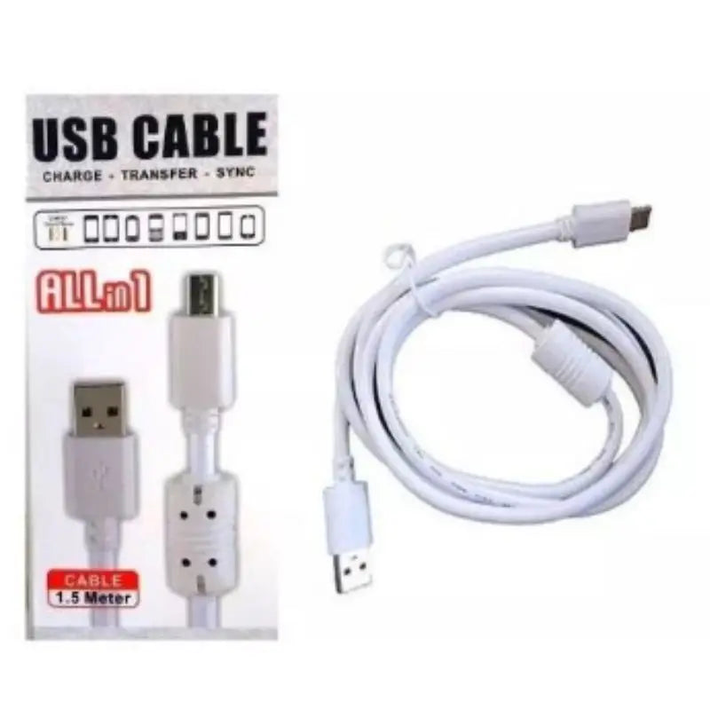 Cabo para carregar USB - V8 MICRO, Tipo C 1.5m dados E carga Com Filtro Reforçado All In 1