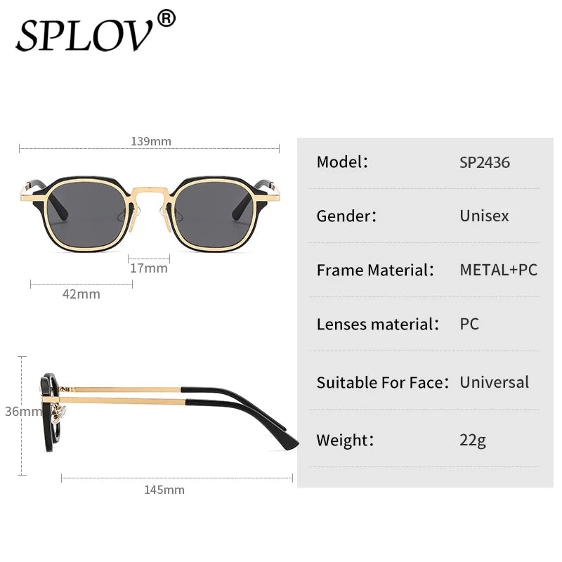 New Fashion Small Square Sunglasses Men Women Retro Punk Shades Male Female Vintage Trendy Driving Glasses UV400 Black Leopard