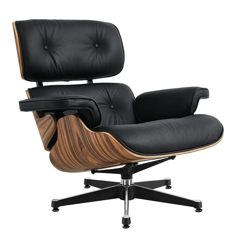 Pre Sale EU Stock TY307 Classic Recliner Light Acid Branch Armchair Black Cowhide Black Big Head Foot Swivel Deck Chair