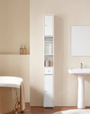 SoBuy BZR34 high cabinet with 5 compartments Bathroom cabinet with 1 drawer and doors bathroom furniture White BHT about 20x180x20cm