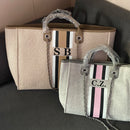 Personalised Chain Monogram Canvas Tote Bag Shoulder Bag Ladies custom bags for women chain Bridesmaids Gifts For Her